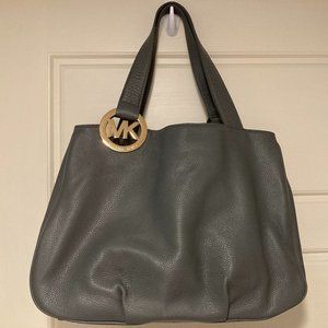 Michael Kors Grey Leather Bag